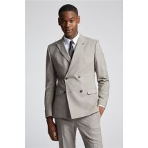 Farah Slim Fit Danbury Putty Double Breasted Men's Suit Jacket