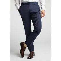 Alexandre Tailored Fit Navy Blue Linen Blend Men's Trousers