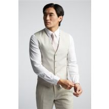 Alexandre Tailored Fit Sand Linen Blend Waistcoat