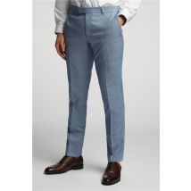 Alexandre of England Ice Blue Check Tailored Fit Men's Trousers
