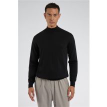 Limehaus Merino Knit Mock Neck Jumper Black