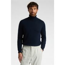 Limehaus Merino Knit Roll Neck Jumper Navy Blue