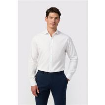 Alexandre White Mens Shirt, Long Sleeve, Egyptian Cotton, Double Cuff, Tailored Fit
