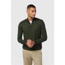 Melka Olive Zip Neck Jumper Olive