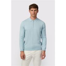 Melka Blue Zip Knit Regular Fit Polo Blue