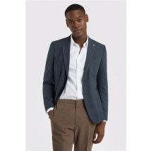 Farah Slim Fit Byers Airforce Blue Flannel Men's Suit Jacket