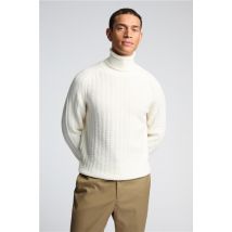 Melka Chunky Knit Roll Neck Jumper Beige