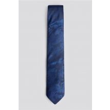 Marc Darcy Paisley Navy Blue Tie and Pocket Square Navy Blue