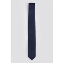 Limehaus Slim Plain Tie Navy Blue