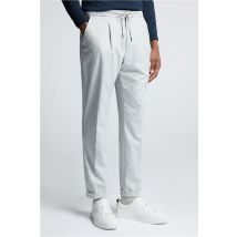 Melka Grey Drawstring Men's Trousers with Turn Up