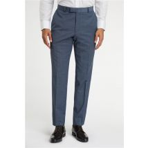 Racing Green Regular Fit Blue Wool Stretch Men's Trousers