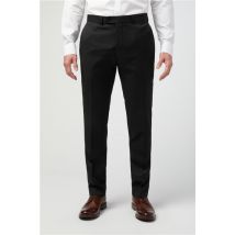 Alexandre Tailored Fit Italian Super 110's Black Twill Men's Trousers