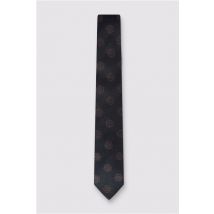 Alexandre Navy Blue Silk Hexagon Medallion Tie Navy Blue