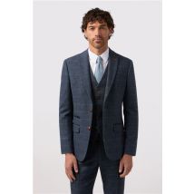 Antique Rogue Slim Fit Maverick Navy Blue Herringbone Men's Suit Jacket