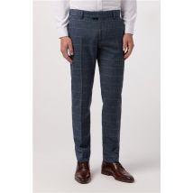 Antique Rogue Slim Fit Maverick Navy Blue Herringbone Men's Trousers