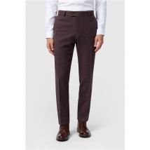 Antique Rogue Slim Fit Mulberry Herringbone Tweed Men's Trousers, Purple