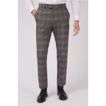 Antique Rogue Slim Fit Grey With Tan Checked Men's Trousers