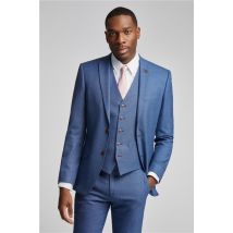 Antique Rogue Slim Fit Blue Texture Men's Suit Jacket