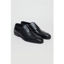 Antique Rogue Luca Black Leather Brogues