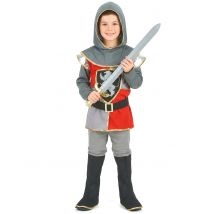 Middeleeuwse ridder outfit voor jongens - Thema: Middeleeuwen - Rood - Maat XL 140-160 cm (13-14 jaar)