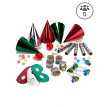 Feestpakket voor 5 personen - Thema: Humoristisch - Rood - Maat Uniek Formaat