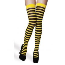 Bijenkousen voor vrouwen - Thema: Dieren - Geel - Maat XL