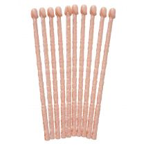 10 penisroerstokjes - Thema: Humoristisch - Roze - Maat One Size