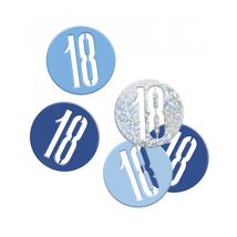 Confetti grijs/blauw 18 jaar - Thema: Sfeer decoratie - Blauw - Maat Uniek Formaat