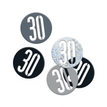 Confetti 30 jaar zwart/grijs - Thema: Sfeer decoratie - Zwart - Maat Uniek Formaat