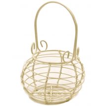 Metalen ivoren mandje - Grijs, Wit - Maat Uniek Formaat