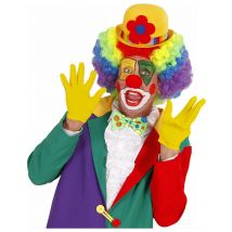 Korte gele handschoenen voor volwassenen - Thema: Circus/ Clowns - Geel - Maat One Size