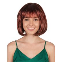 Half lange bruine pruik voor vrouwen - Thema: Disco - Overige - Maat Uniek Formaat