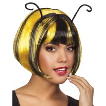 Korte bijen pruik voor vrouwen - Thema: Dieren - Gekleurd - Maat Uniek Formaat