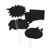 Personaliseerbare photobooth set - Thema: Comic - Zwart - Maat Uniek Formaat