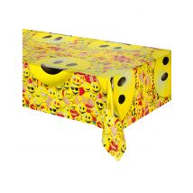 Plastic Imoji tafelkleed 180 x 120 cm - Thema: Sfeer decoratie - Geel - Maat Uniek Formaat