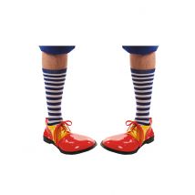 Blauw met wit gestreepte kousen voor volwassenen - Thema: Circus/ Clowns - Gekleurd - Maat One Size