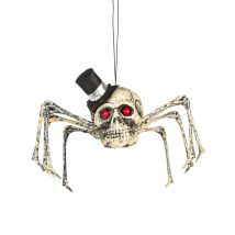 Skelet spin decoratie voor Halloween - Thema: Citrouilles et araignées - Grijs, Wit - Maat Uniek Formaat