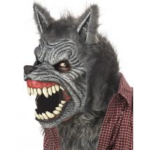 Gearticuleerd weerwolfmasker ani-motion volwassene - Thema: Dieren - Zilver / Grijs - Maat One size
