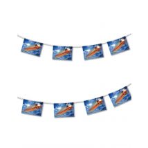 Vlamvertragende papieren slinger vliegende bal 4,5 m voetbaldecoratie - Thema: Nationaliteit en Supporters - Gekleurd - Maat Uniek Formaat