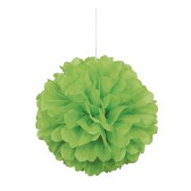 Hangende pompon van limoengroen vloeipapier 40 cm - Groen - Maat Uniek Formaat