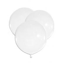 5 enorme latex witte ballonnen - Thema: Nationaliteit en Supporters - Grijs, Wit - Maat Uniek Formaat