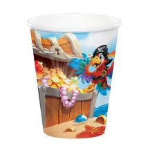8 kartonnen bekers piratenschat 266 ml voor verjaardag - Thema: Piraten - Multicolore - Maat Uniek Formaat