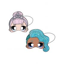6 LOL kartonnen maskers 19 x 17,5 cm - Thema: Bekende personages - Multicolore - Maat Uniek Formaat