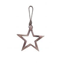 Houten Kerstboomhanger Ster 15 cm, Natuurlijke Decoratie - Thema: Soldes été ES - Maat Uniek Formaat