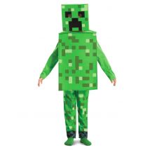 Klassiek Creeper Minecraft kinderkostuum - Thema: Alle licenties - Groen - Maat 110/128 (4-6 jaar)