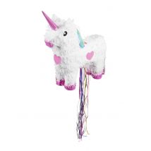 Eenhoorn piñata 47 x 39 cm - Thema: Dieren - Grijs, Wit - Maat Uniek Formaat
