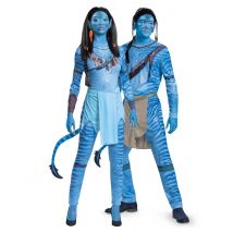 Avatar Neytiri en Sully valwassen koppel kostuum - Thema: Bekende personages - Blauw - Maat Uniek Formaat