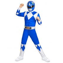 Power Ranger spierkostuum kinderen blauw - Thema: Bioscoop en TV programma's - Blauw - Maat 122/134 (7-9 jaar)