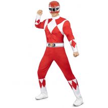 Power Ranger kostuum rood volwassene - Thema: Bioscoop en TV programma's - Rood - Maat XL