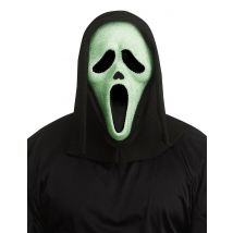 Scream fosforescerend masker met strass-steentjes voor volwassenen - Thema: Bioscoop en TV programma's - Zwart - Maat Uniek Formaat